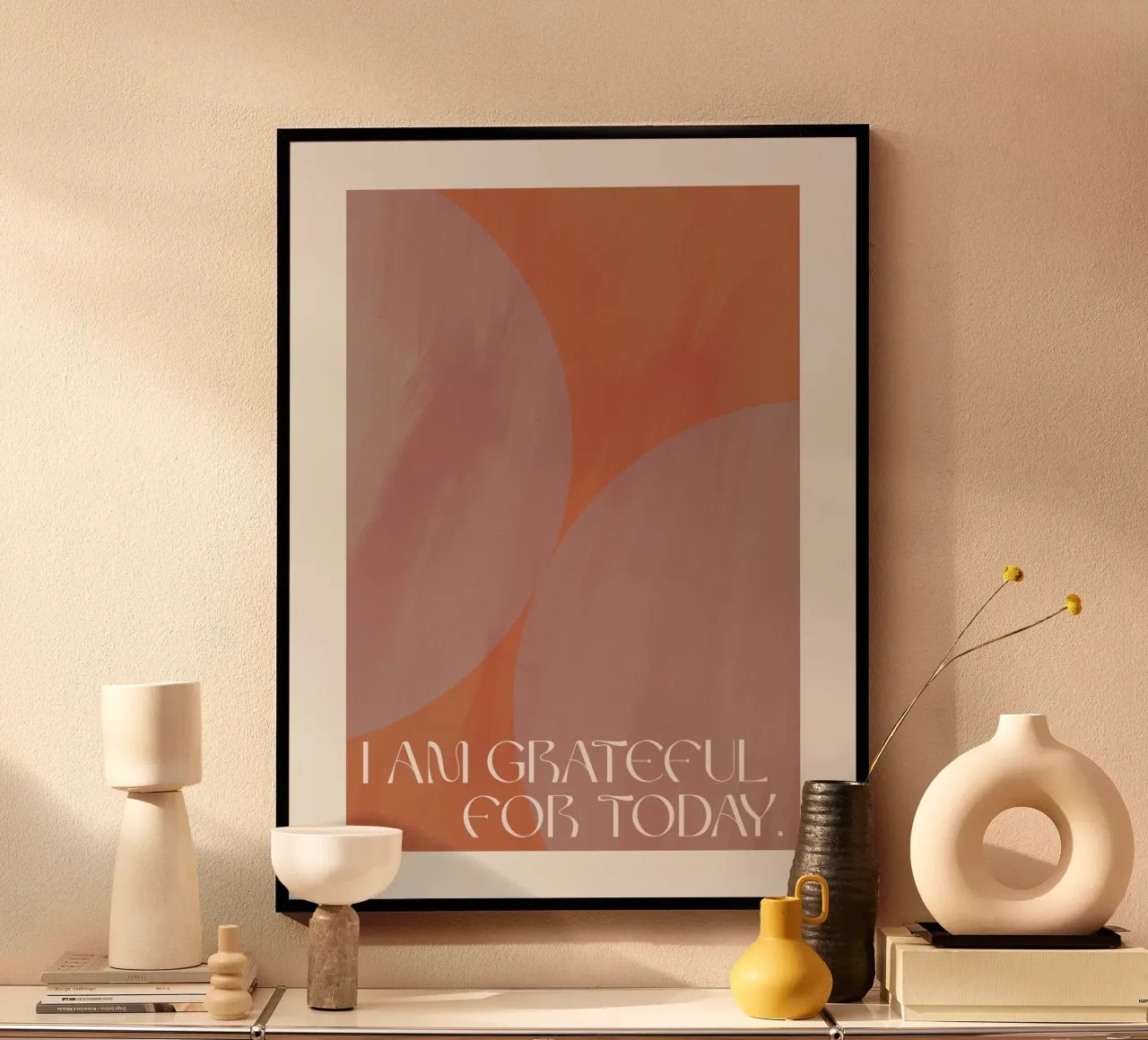 Golden Mantras No 32 poster con telaio in legno da treechild