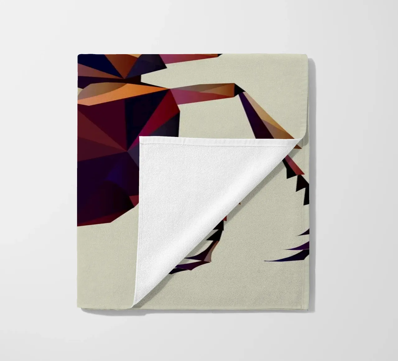 Impressive stag beetle in a modern geometric style beach towel by namosh