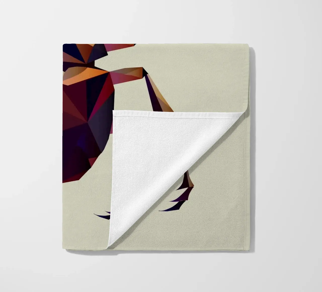 Impressive stag beetle in a modern geometric style beach towel by namosh