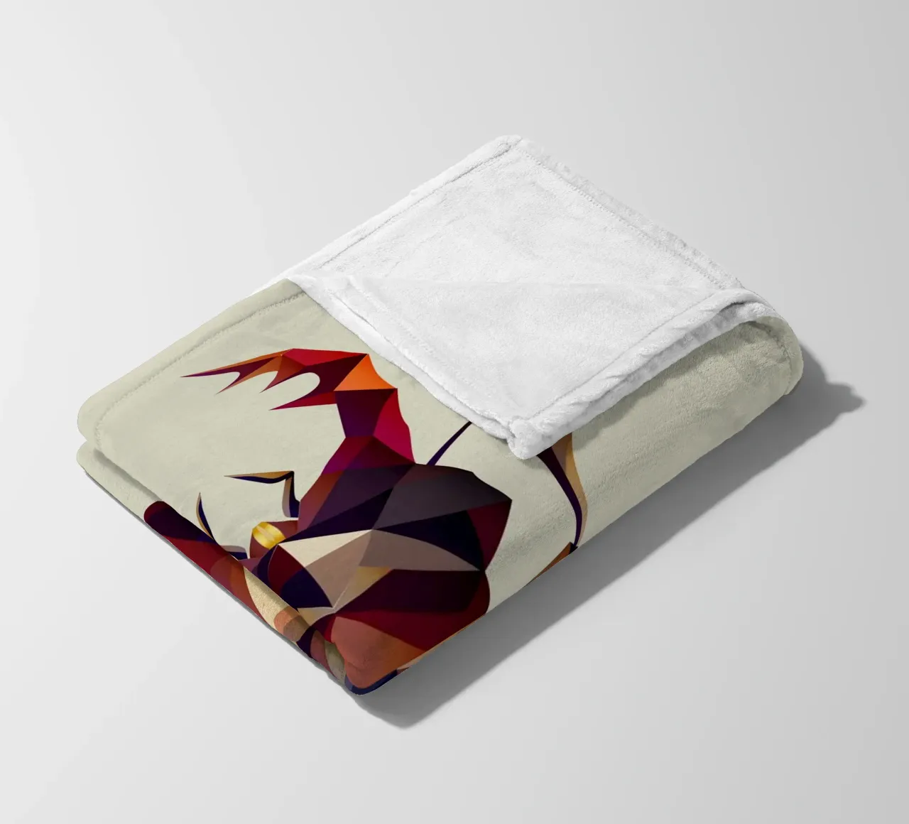 Impressive stag beetle in a modern geometric style fleece blanket by namosh