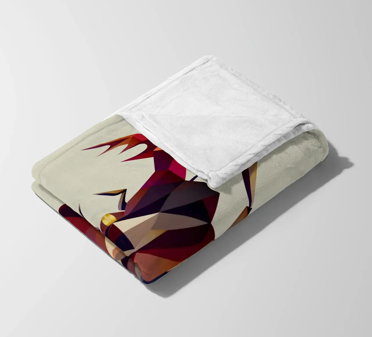 Impressive stag beetle in a modern geometric style fleece blanket by namosh