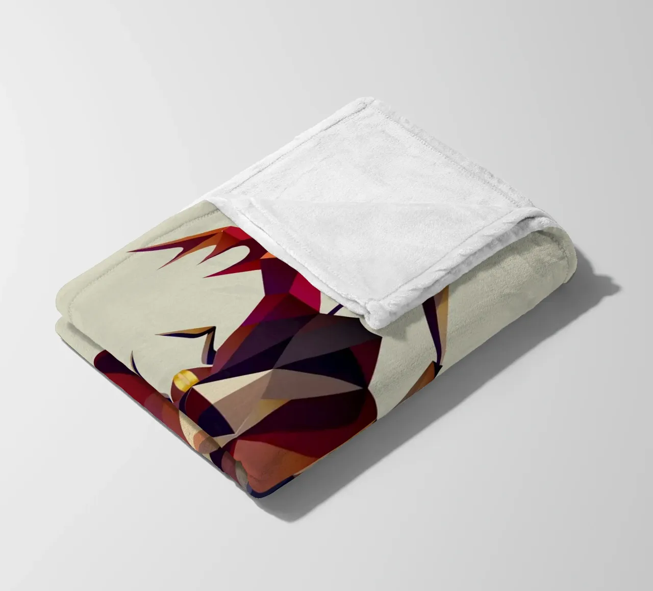 Impressive stag beetle in a modern geometric style fleece blanket by namosh
