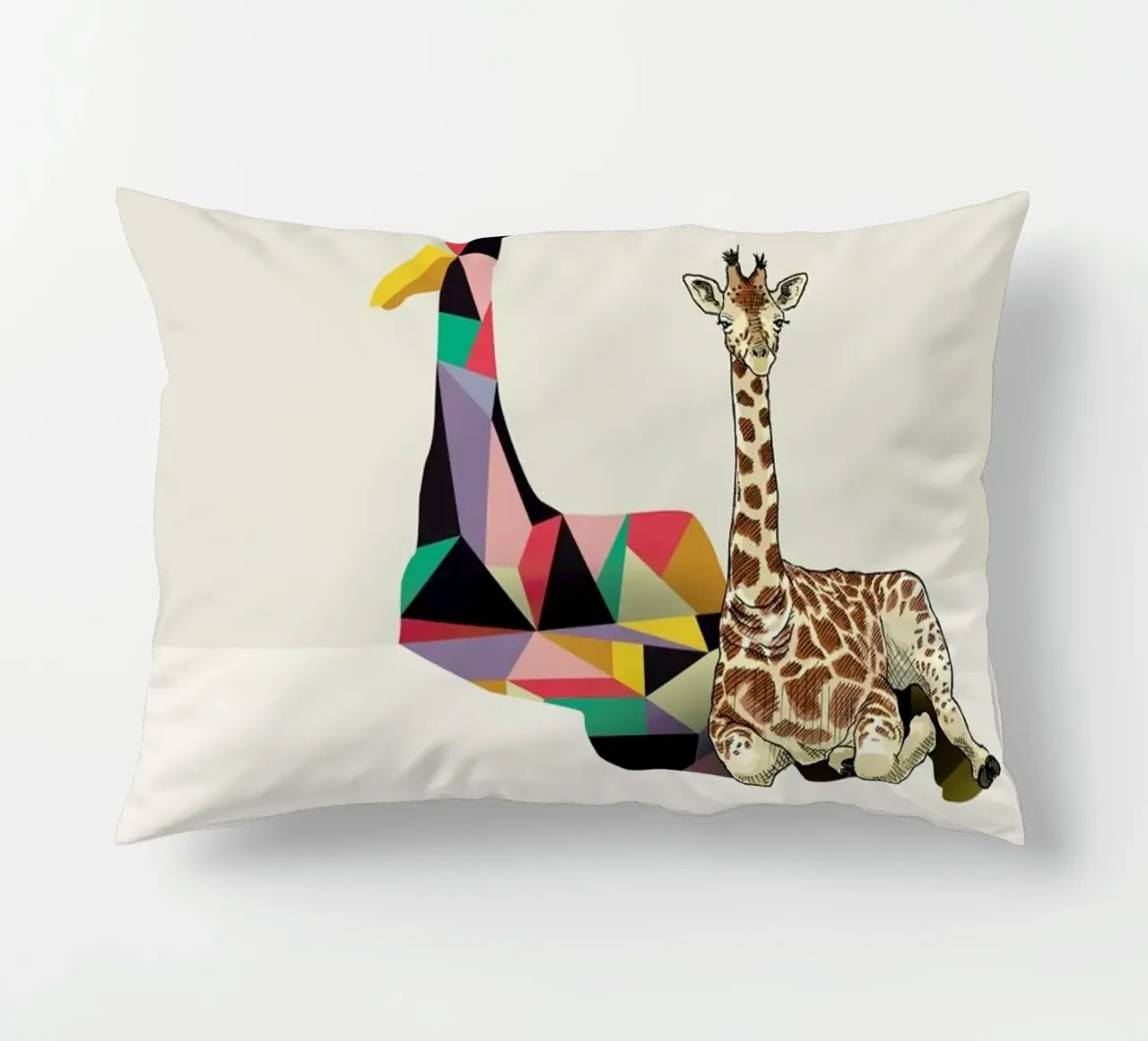 Walking Shadow - Giraffe decorative cushion by Jason Ratliff