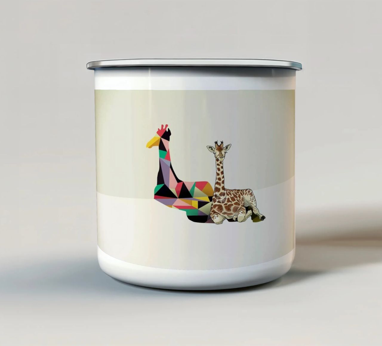 Walking Shadow - Giraffe tazza in smalto da Jason Ratliff