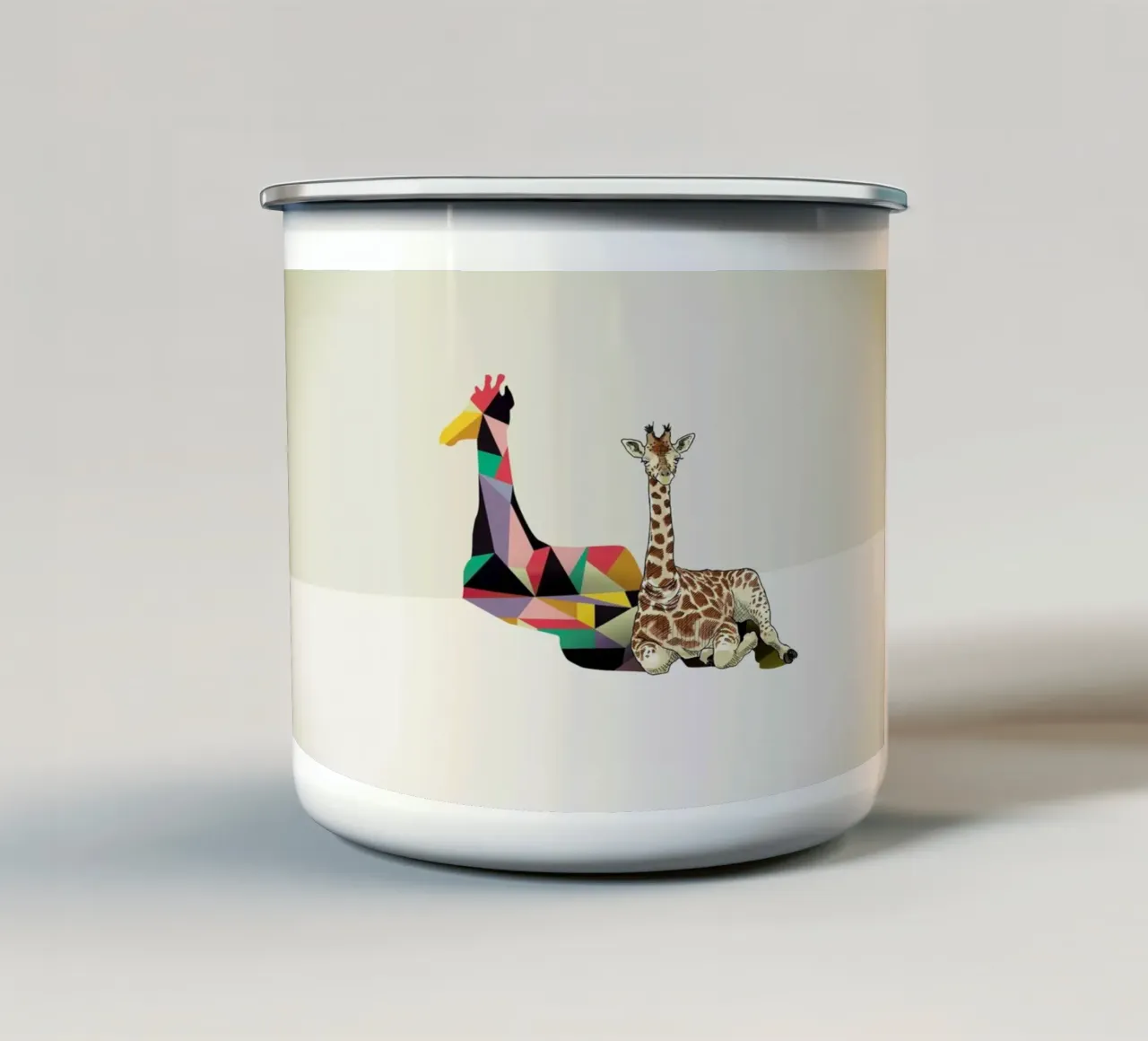 Walking Shadow - Giraffe tazza in smalto da Jason Ratliff