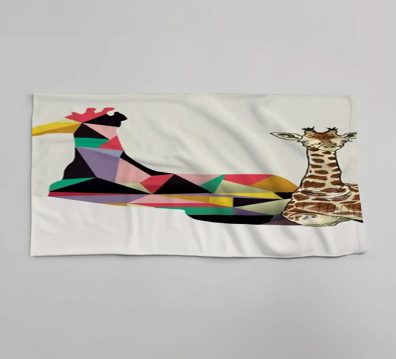 Walking Shadow - Giraffe towel by Jason Ratliff