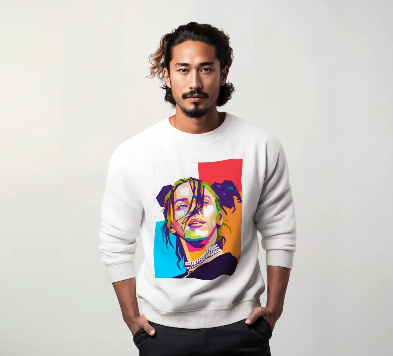 Ritratto pop art di Billie Eilish felpa da Hantamrata