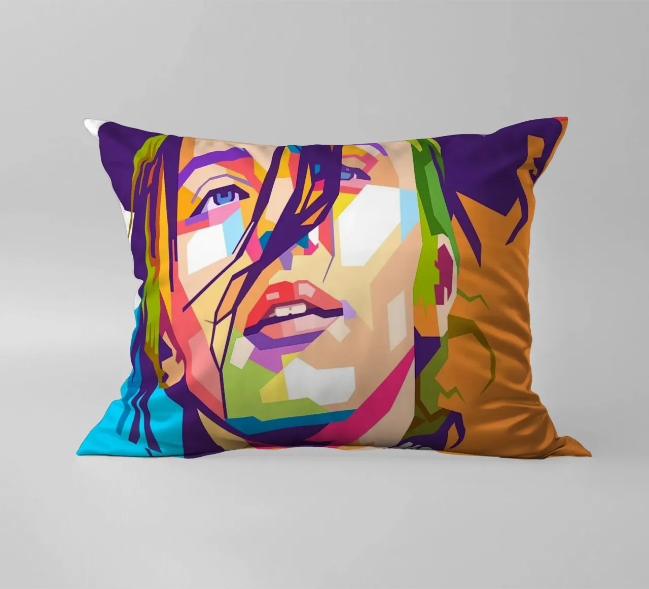 Ritratto pop art di Billie Eilish cuscino da Hantamrata