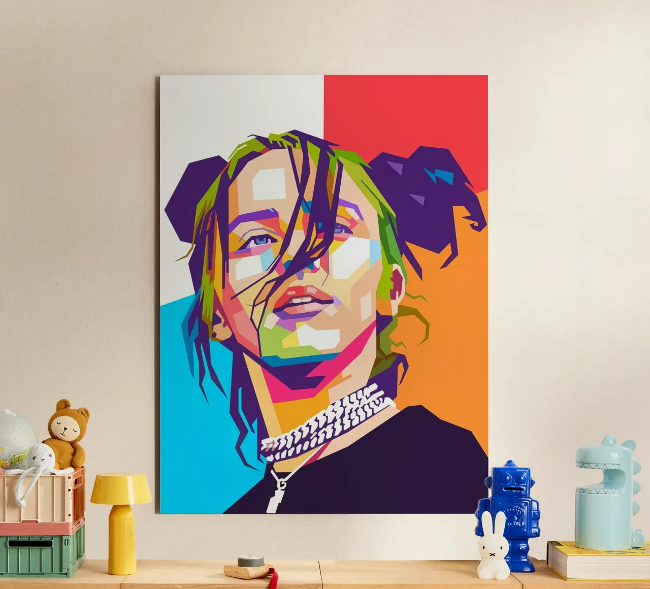 Portrait pop art de Billie Eilish panneau forex de Hantamrata