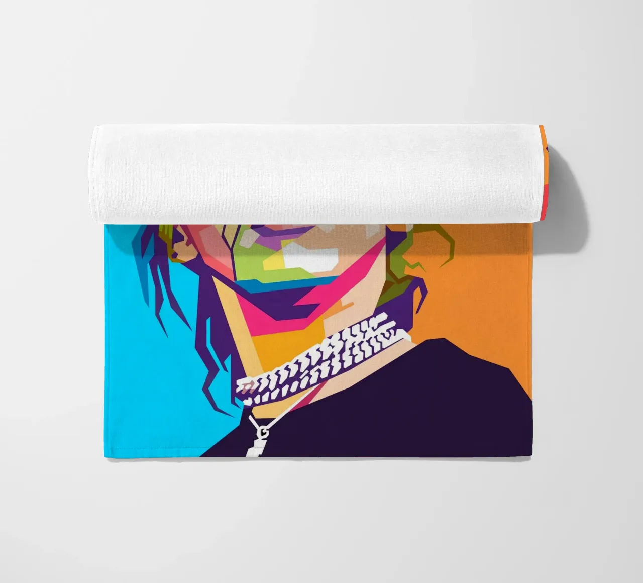 Ritratto pop art di Billie Eilish telo mare da Hantamrata