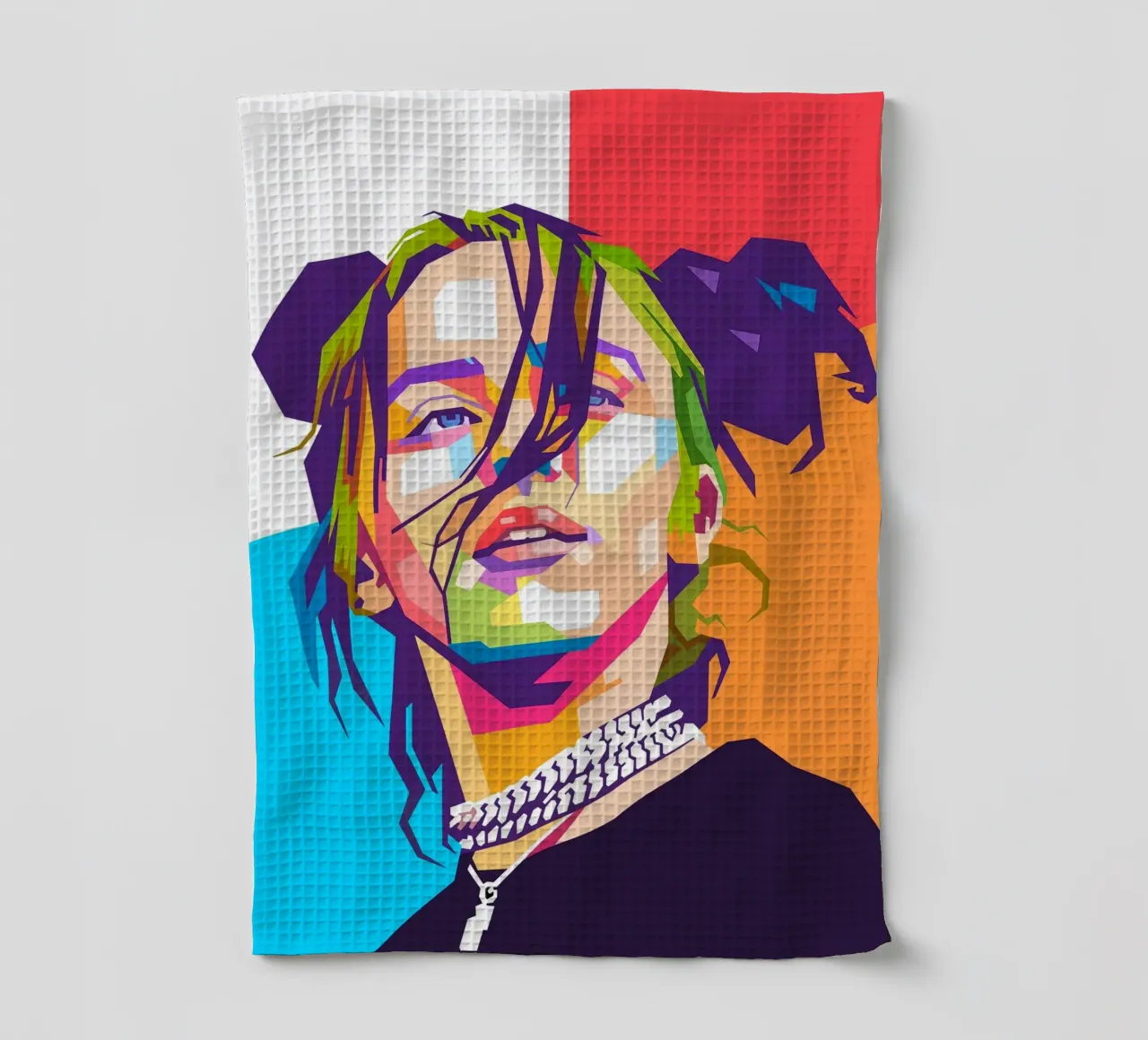 Ritratto pop art di Billie Eilish canovaccio da cucina da Hantamrata