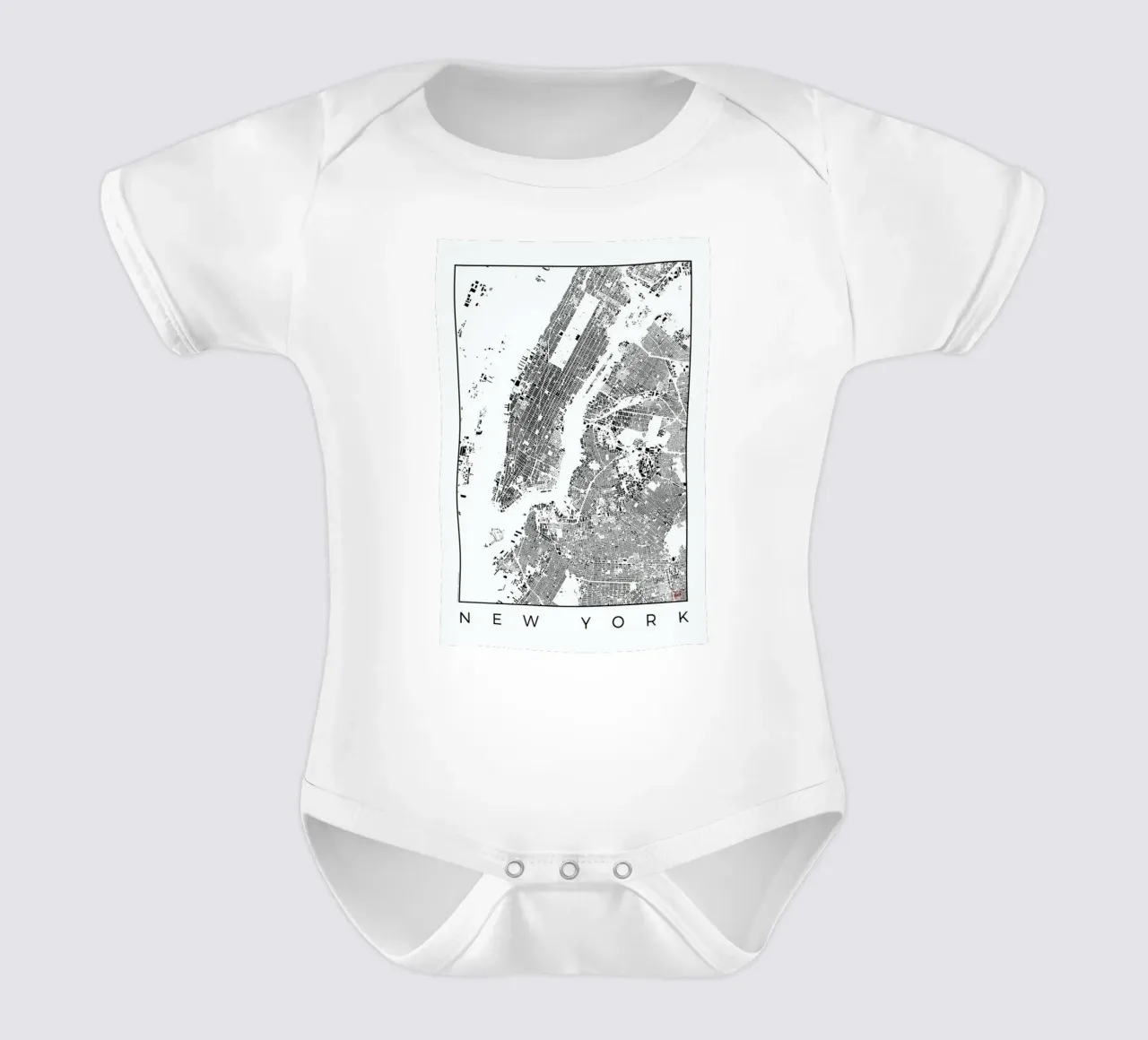 New York Map Schwarzplan body neonato maniche corte da Hubert Roguski