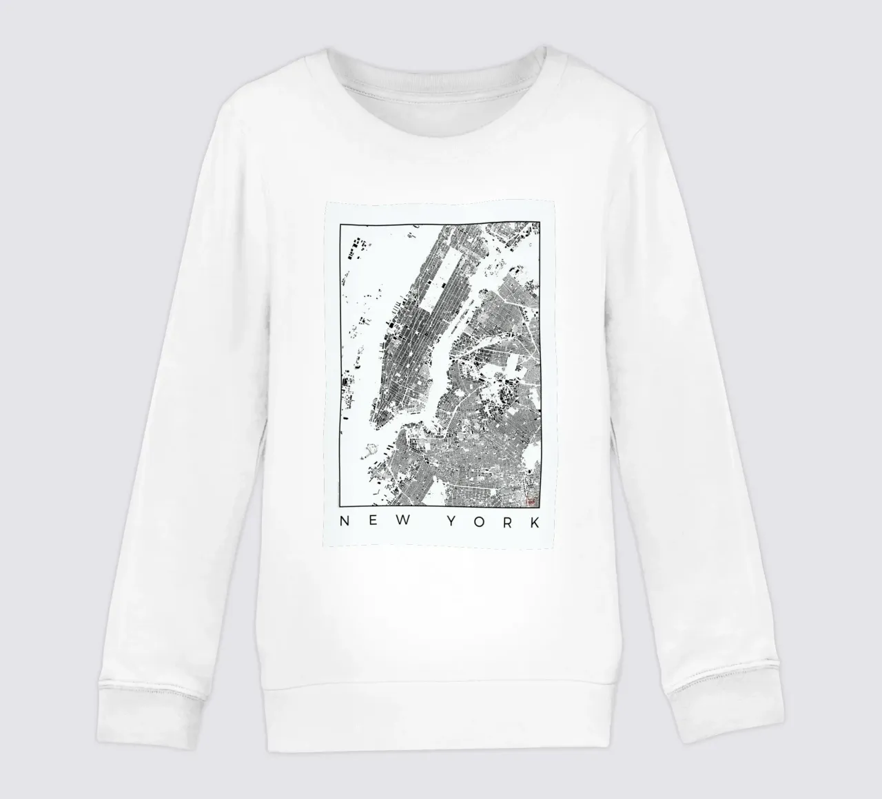 New York Map Schwarzplan felpa bambino da Hubert Roguski