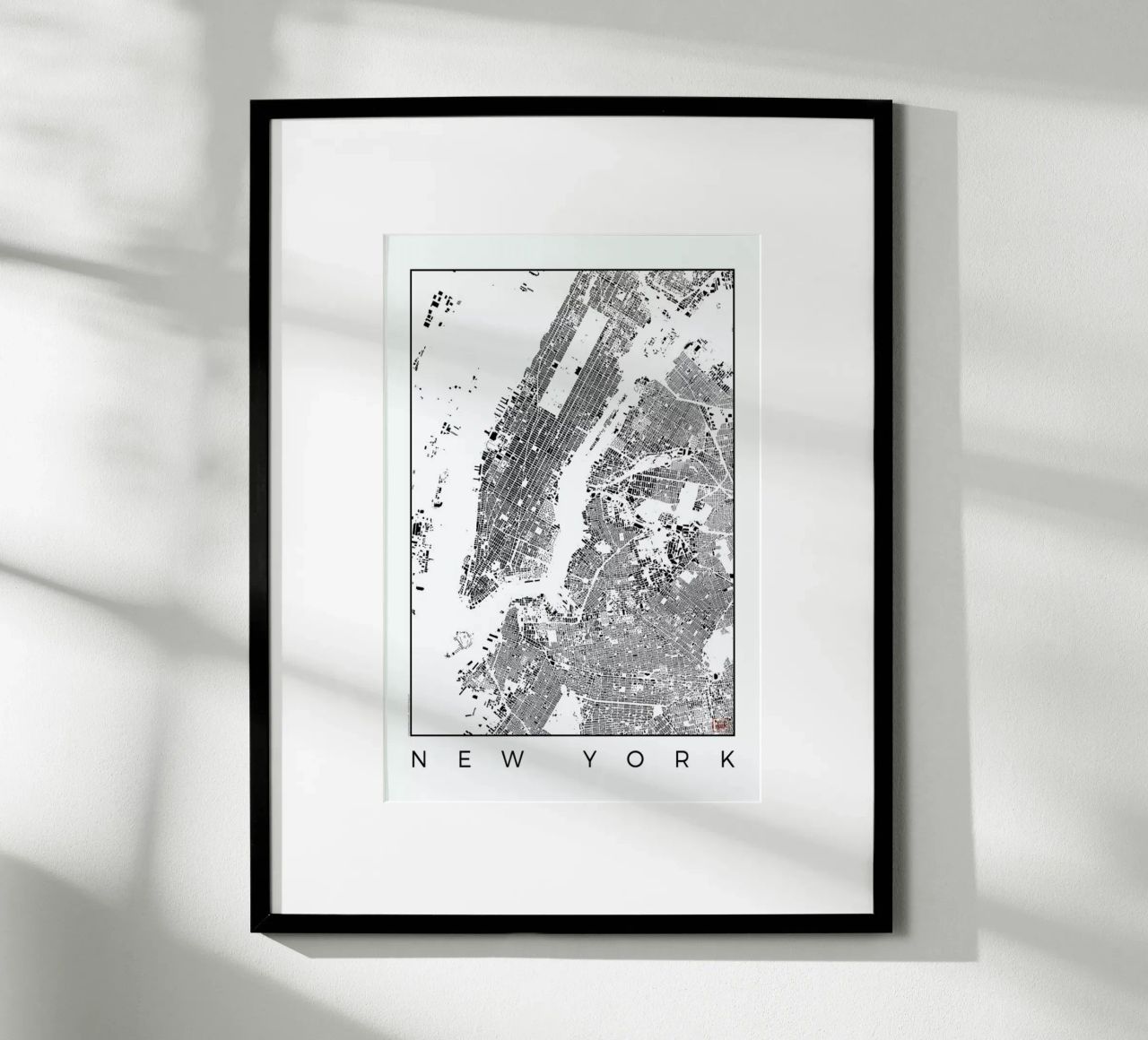New York Map Schwarzplan Poster von Hubert Roguski