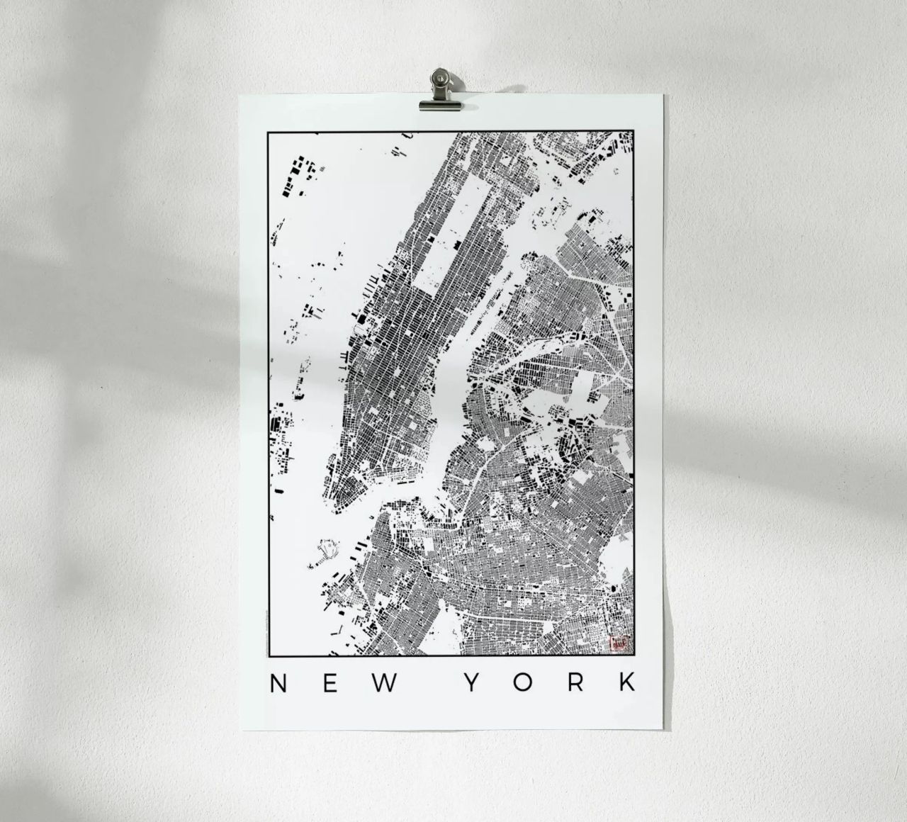 New York Map Schwarzplan Poster von Hubert Roguski