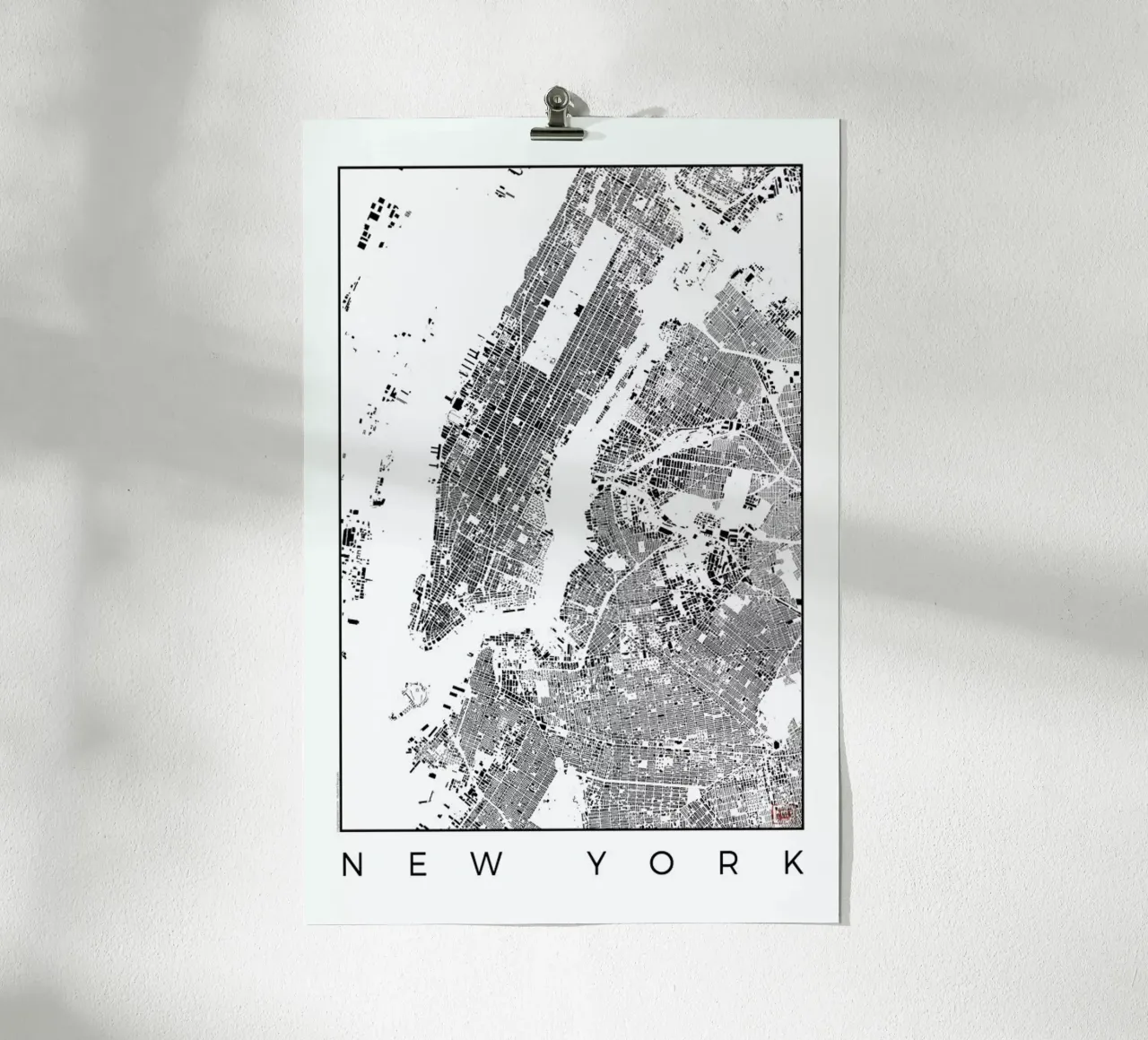 New York Map Schwarzplan carta hahnemühle da Hubert Roguski