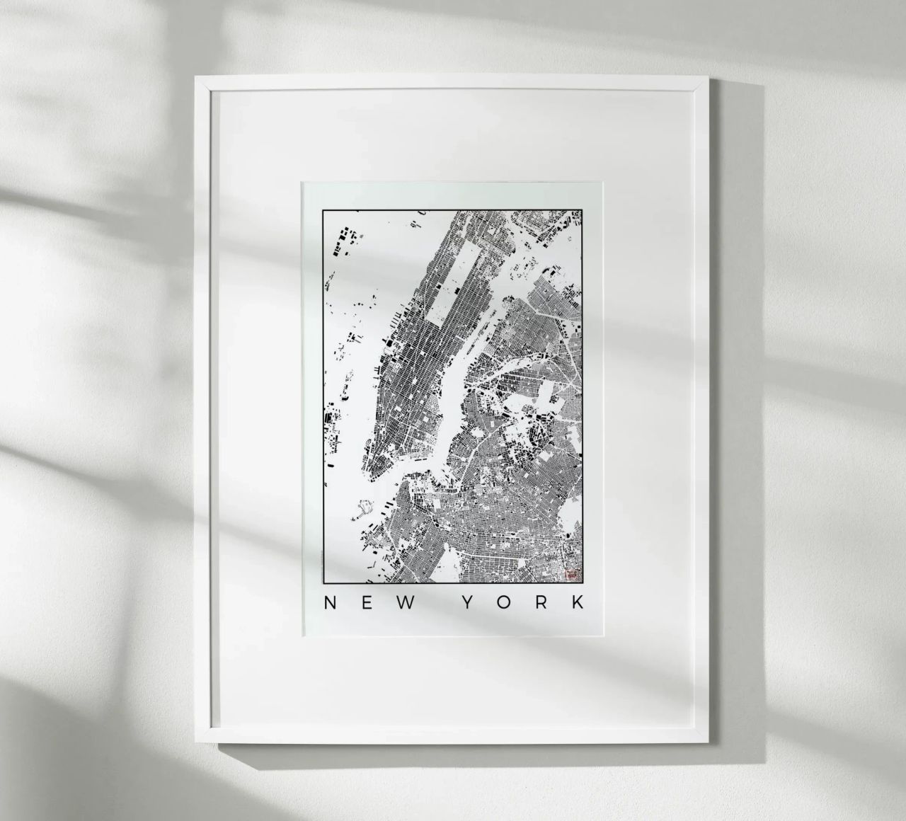 New York Map Schwarzplan Poster von Hubert Roguski