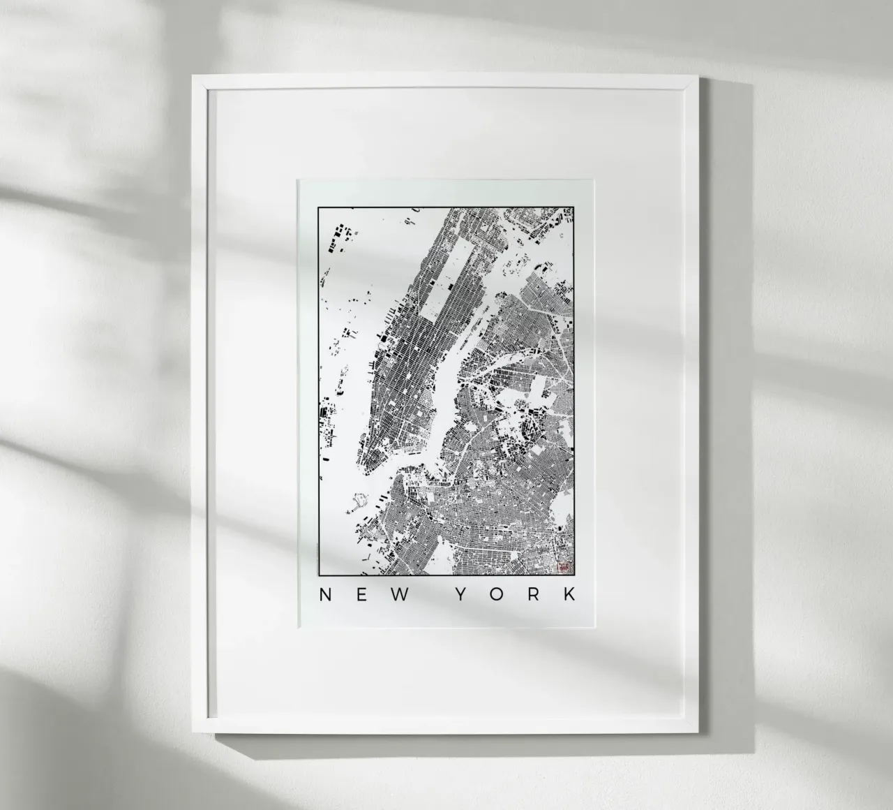New York Map Schwarzplan carta hahnemühle da Hubert Roguski