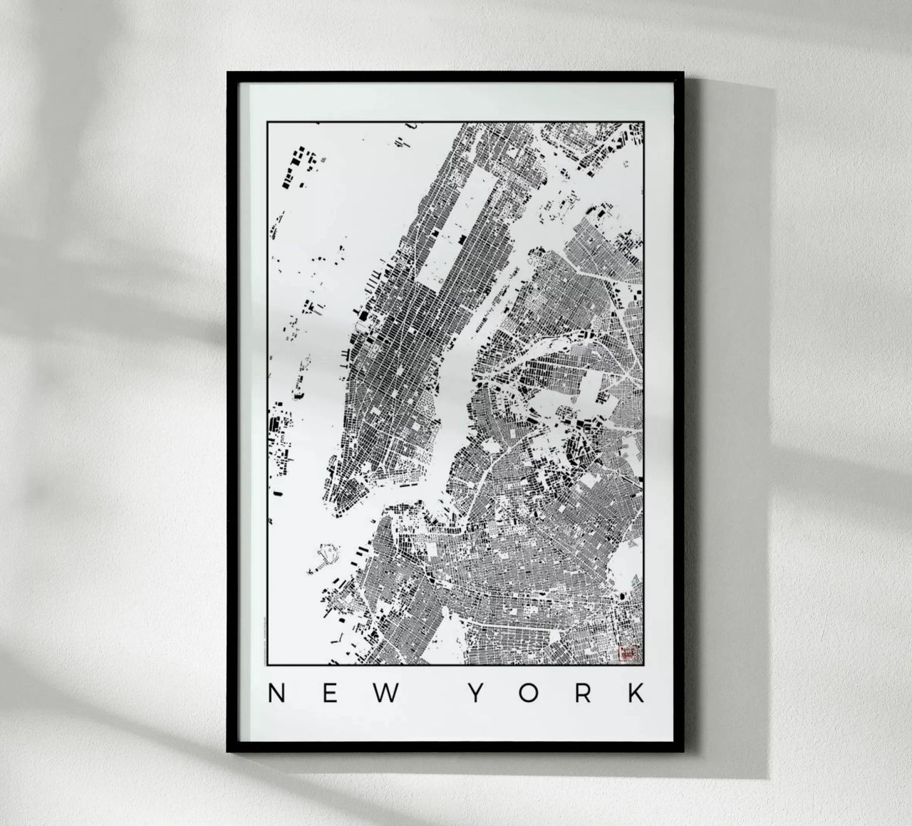 New York Map Schwarzplan Poster von Hubert Roguski