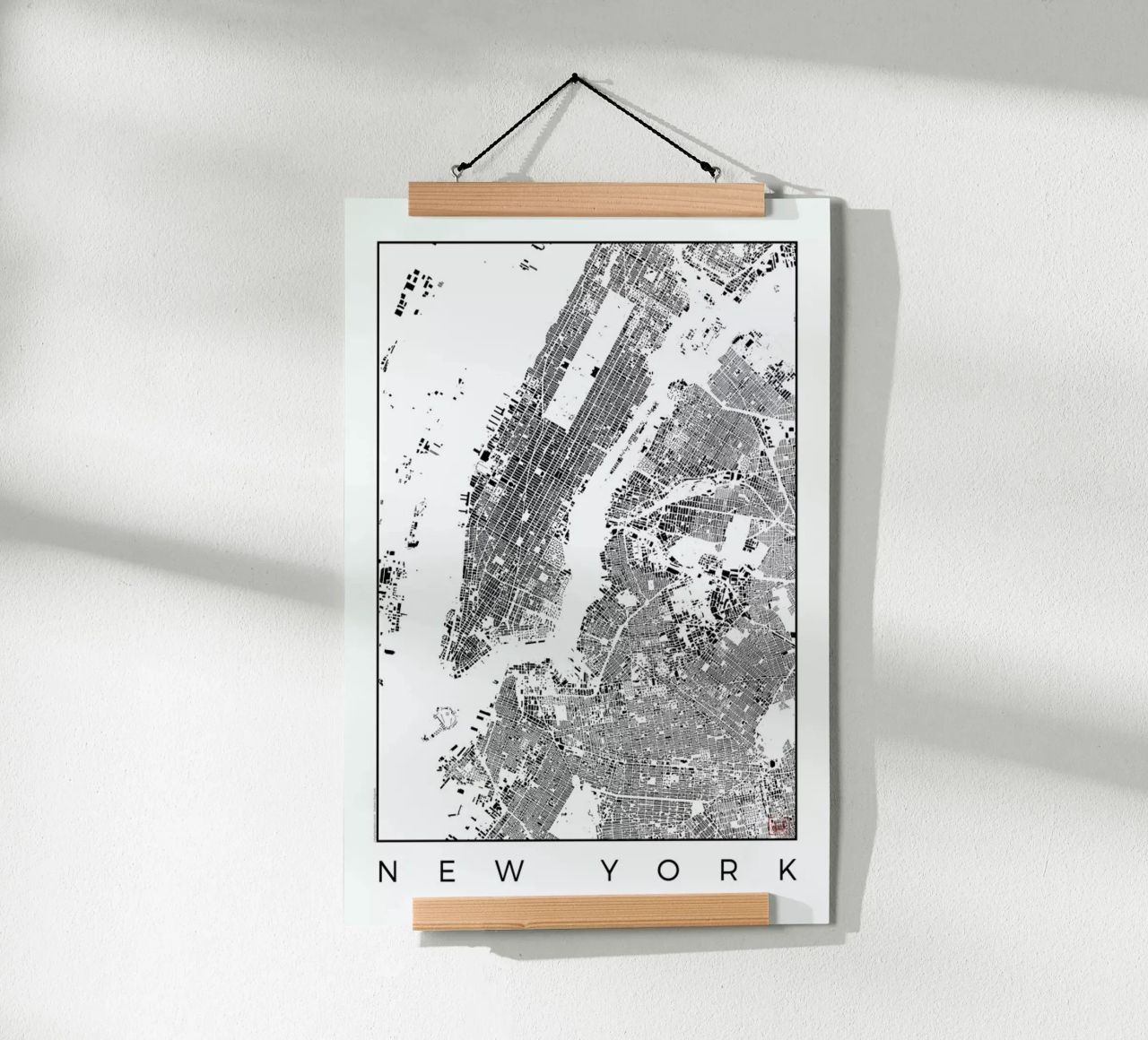 New York Map Schwarzplan Poster von Hubert Roguski