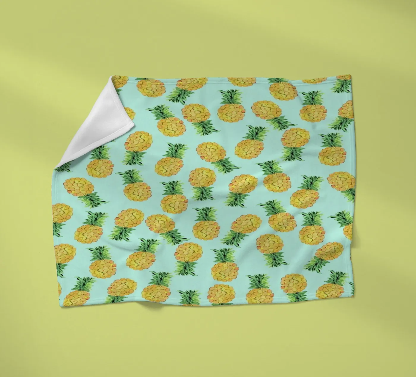 Pineapples fleece blanket by Amy Sia