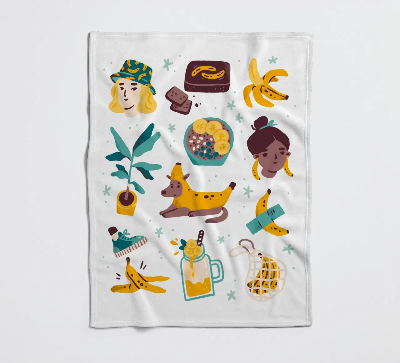 All Things Banana coperta in pile da sashakolesnik