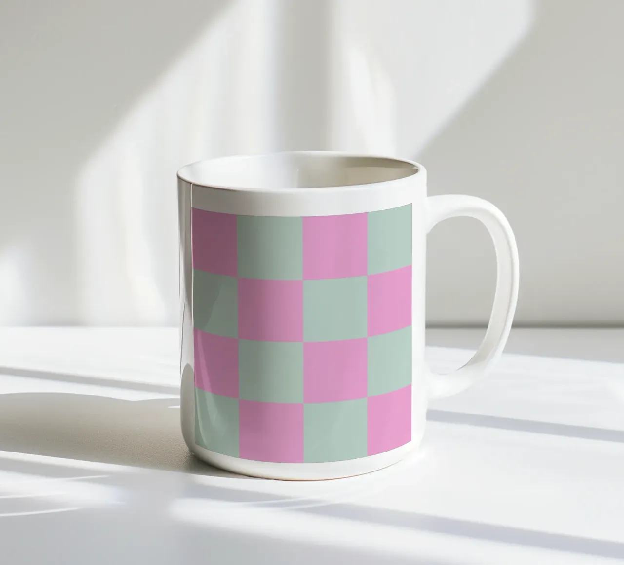 Delizia a scacchi pastello rosa acqua tazza in ceramica da susanacosta