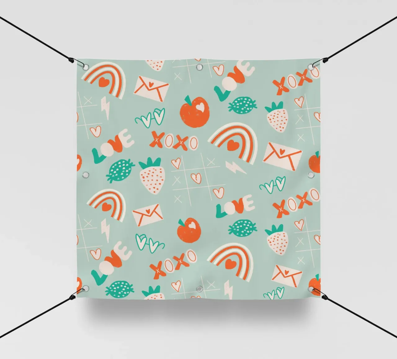 Retro Valentine Whimsy Aqua telo in pvc da susanacosta