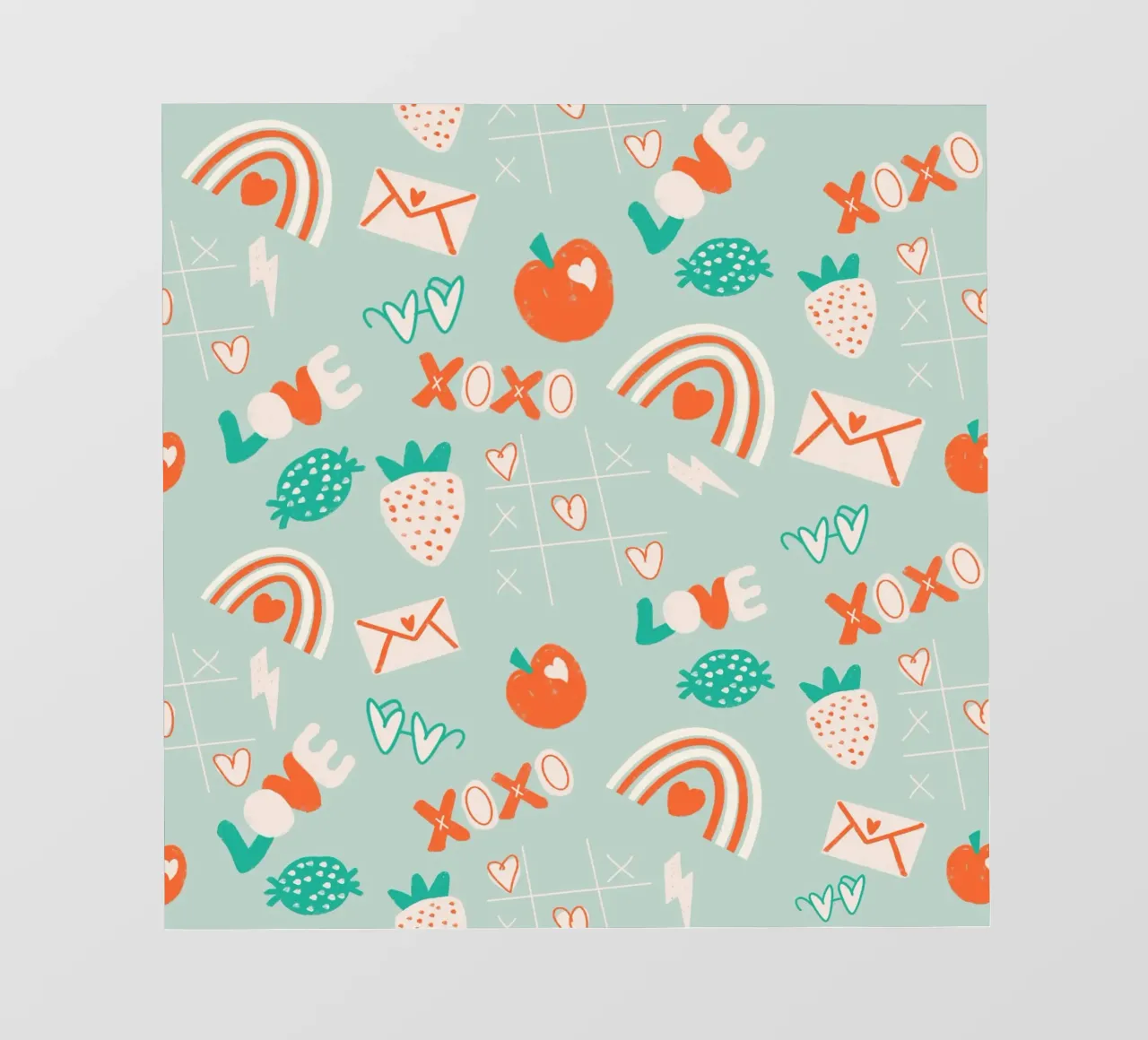 Retro Valentine Whimsy Aqua telo in pvc da susanacosta