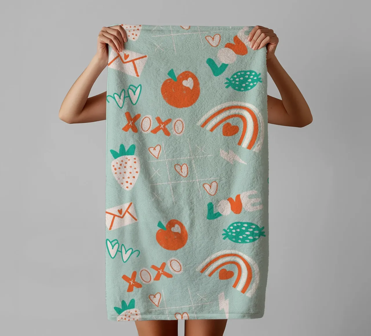 Retro Valentine Whimsy Aqua asciugamano da bagno da susanacosta