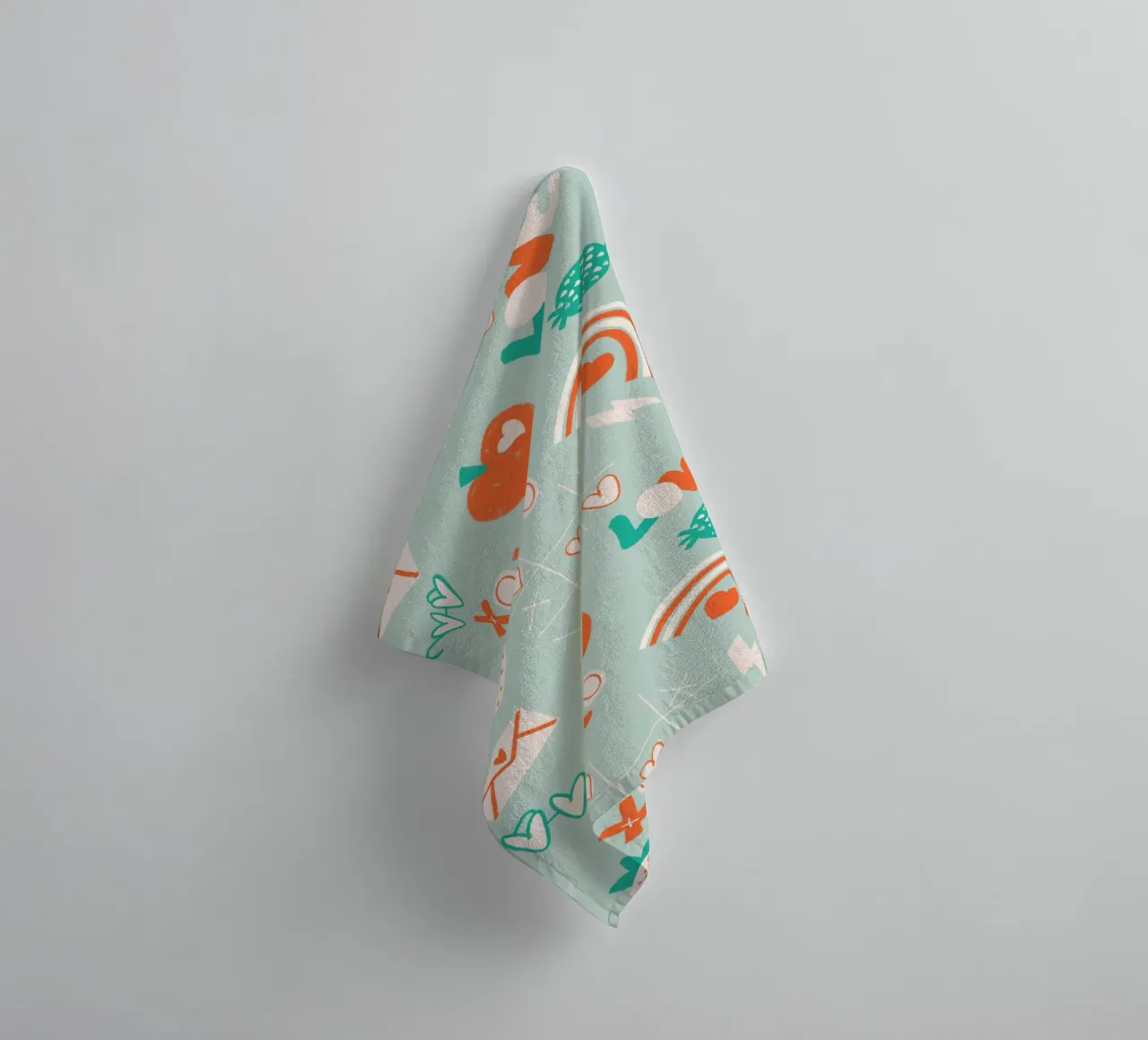 Retro Valentine Whimsy Aqua asciugamano da bagno da susanacosta