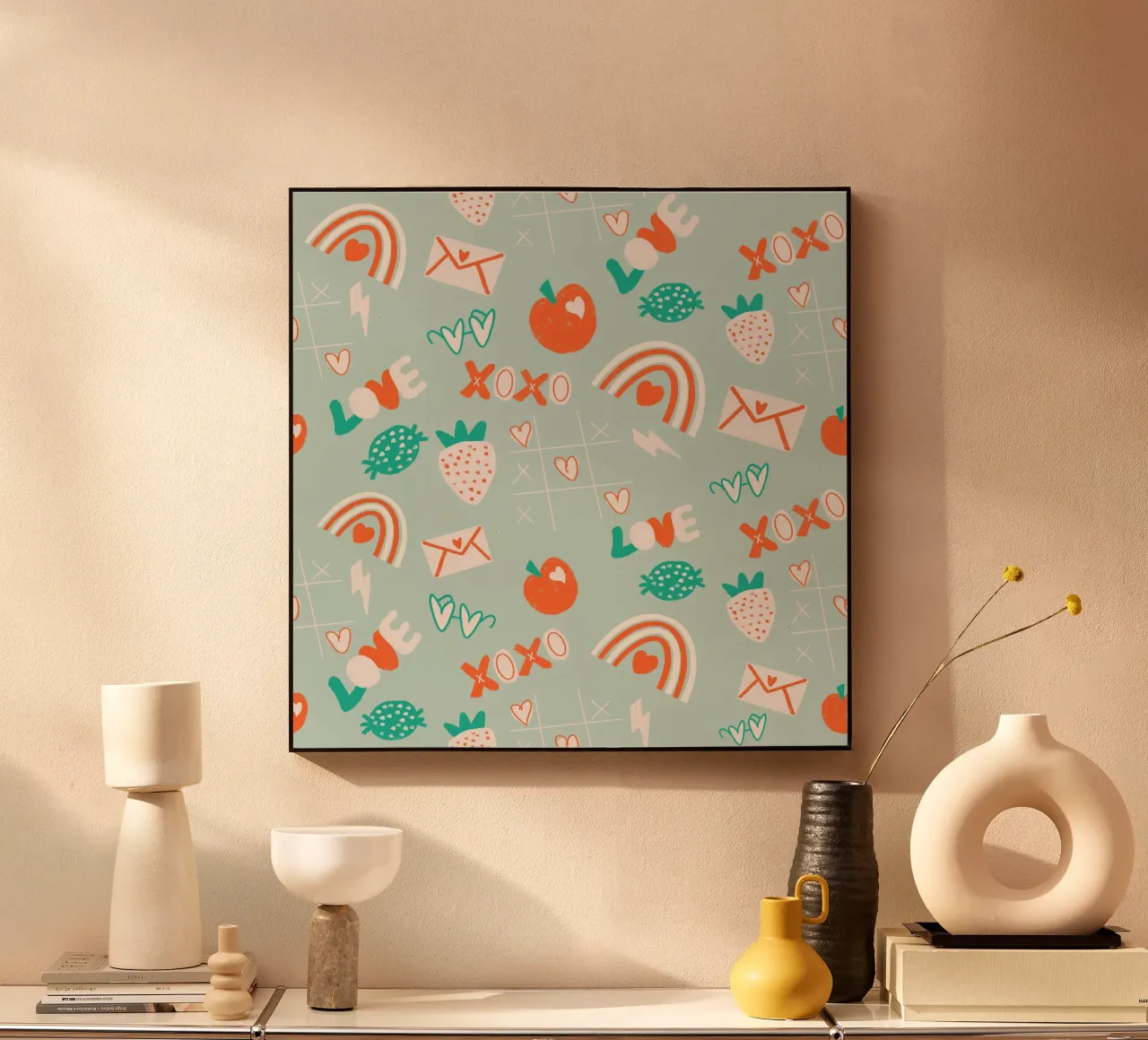 Retro Valentine Whimsy Aqua plexiglass da susanacosta