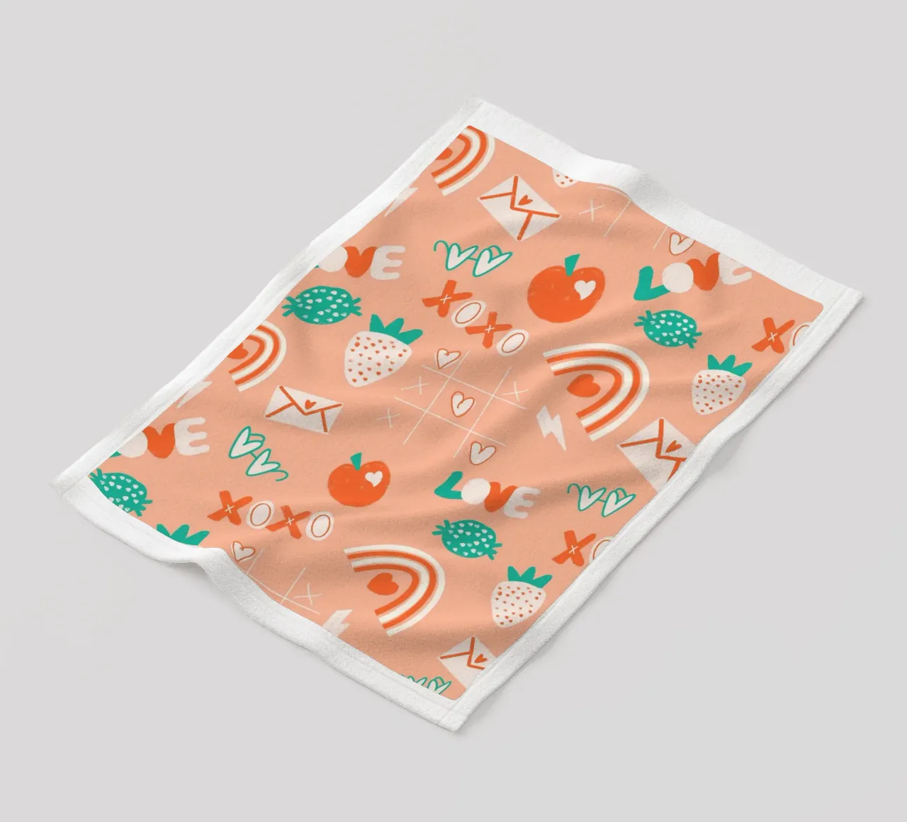 Retro-Valentine Laune Lachs Fleecedecke von susanacosta