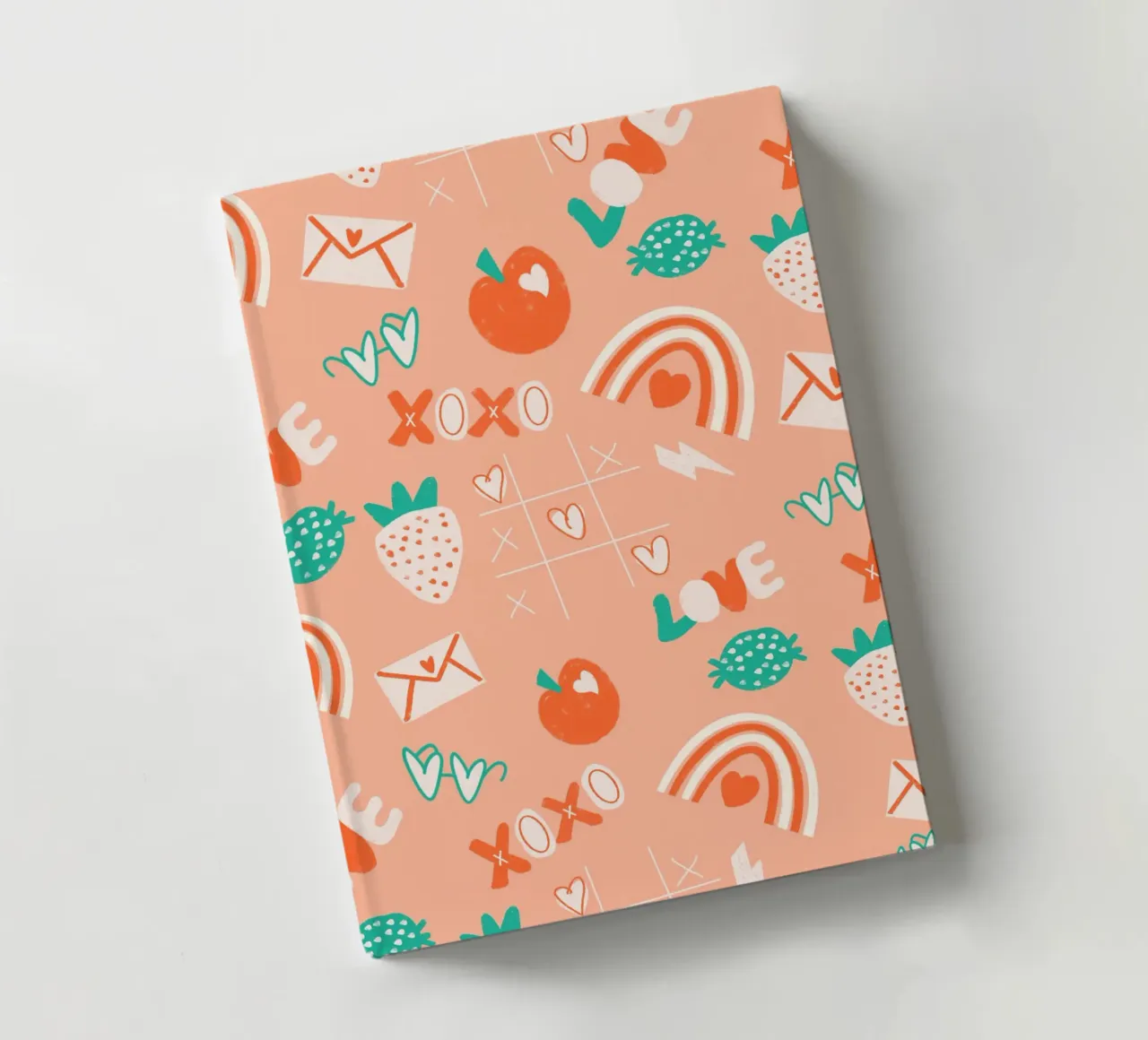 Retro Valentine Whimsy Salmon notebook by susanacosta