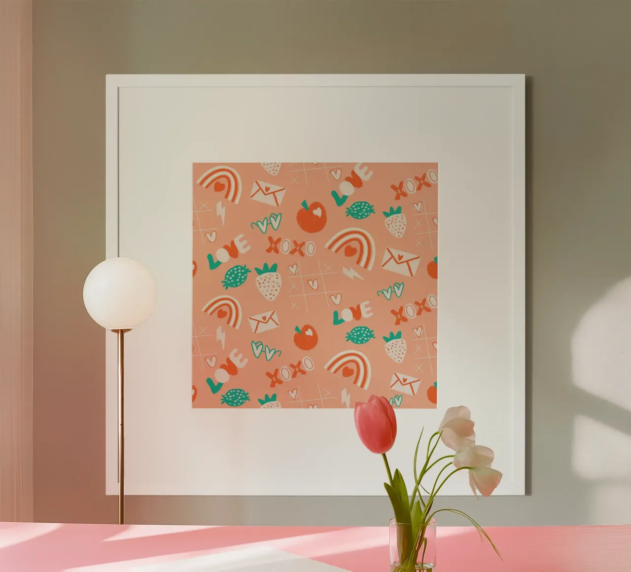 Retro Valentine Whimsy Salmon hahnemühle by susanacosta