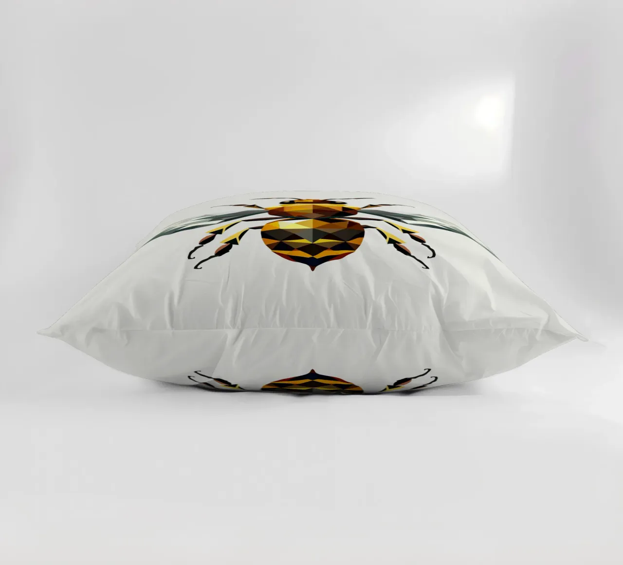 Polygonal bee - a symbol of diligence and elegance decorative cushion by namosh