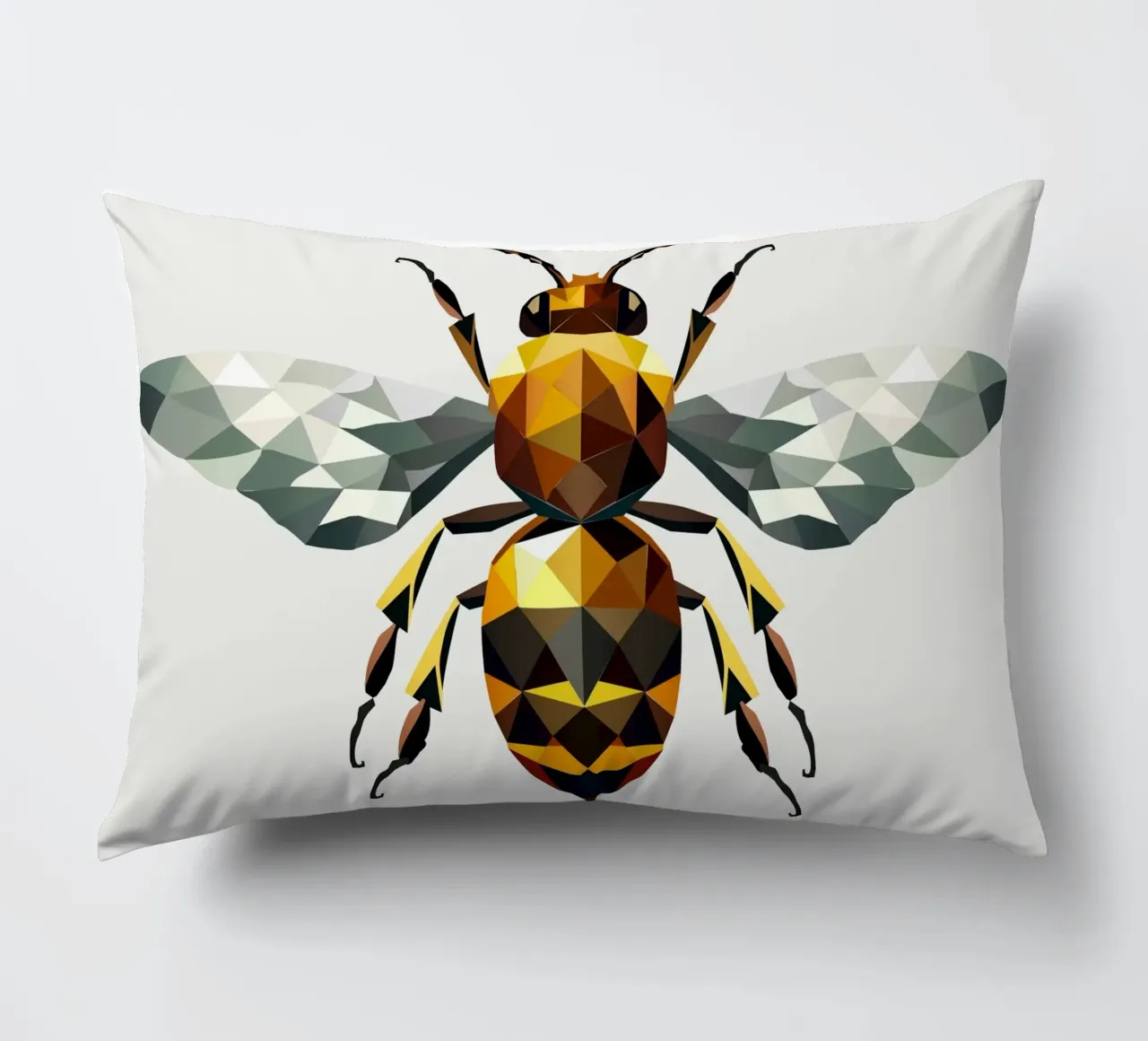 Polygonal bee - a symbol of diligence and elegance decorative cushion by namosh