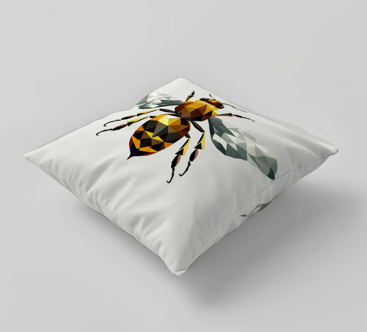 Polygonal bee - a symbol of diligence and elegance decorative cushion by namosh