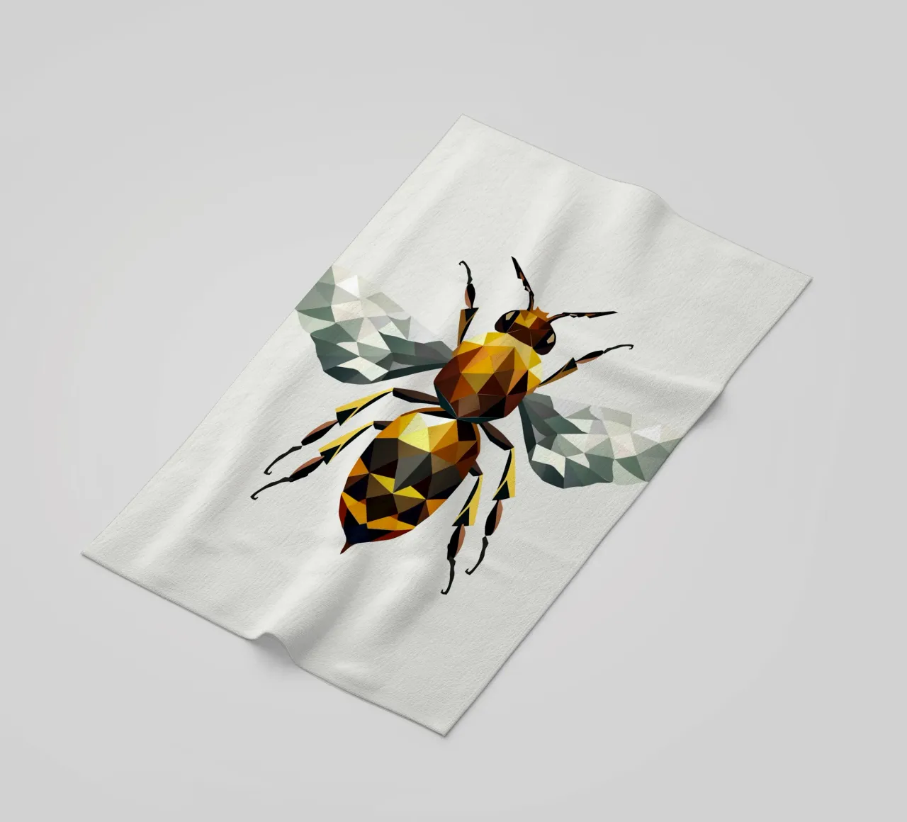 Polygonal bee - a symbol of diligence and elegance beach towel by namosh