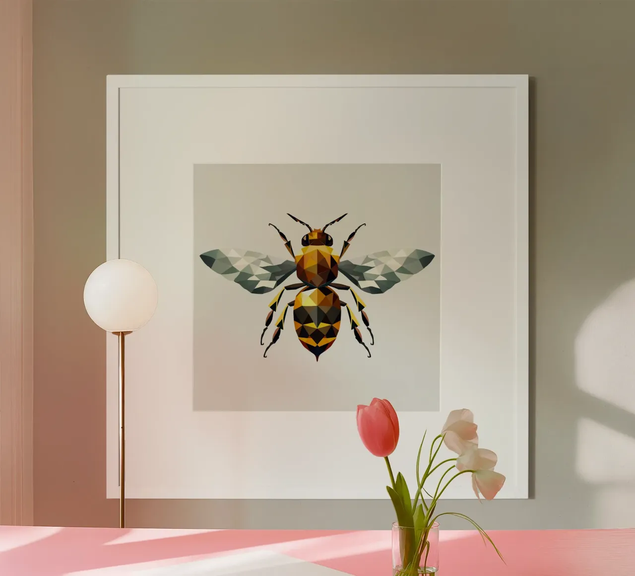 Polygonal bee - a symbol of diligence and elegance hahnemühle by namosh