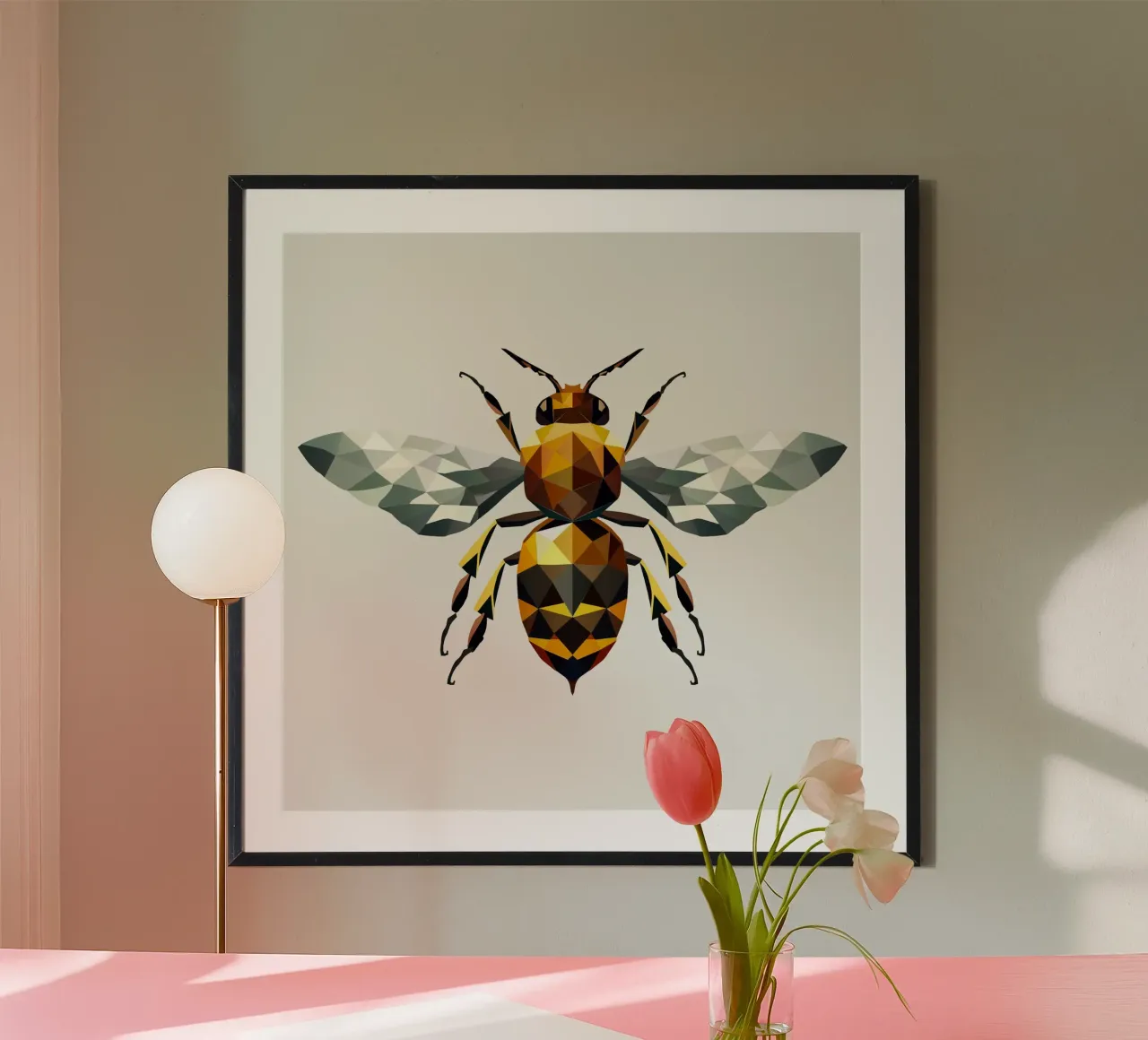 Polygonal bee - a symbol of diligence and elegance hahnemühle by namosh