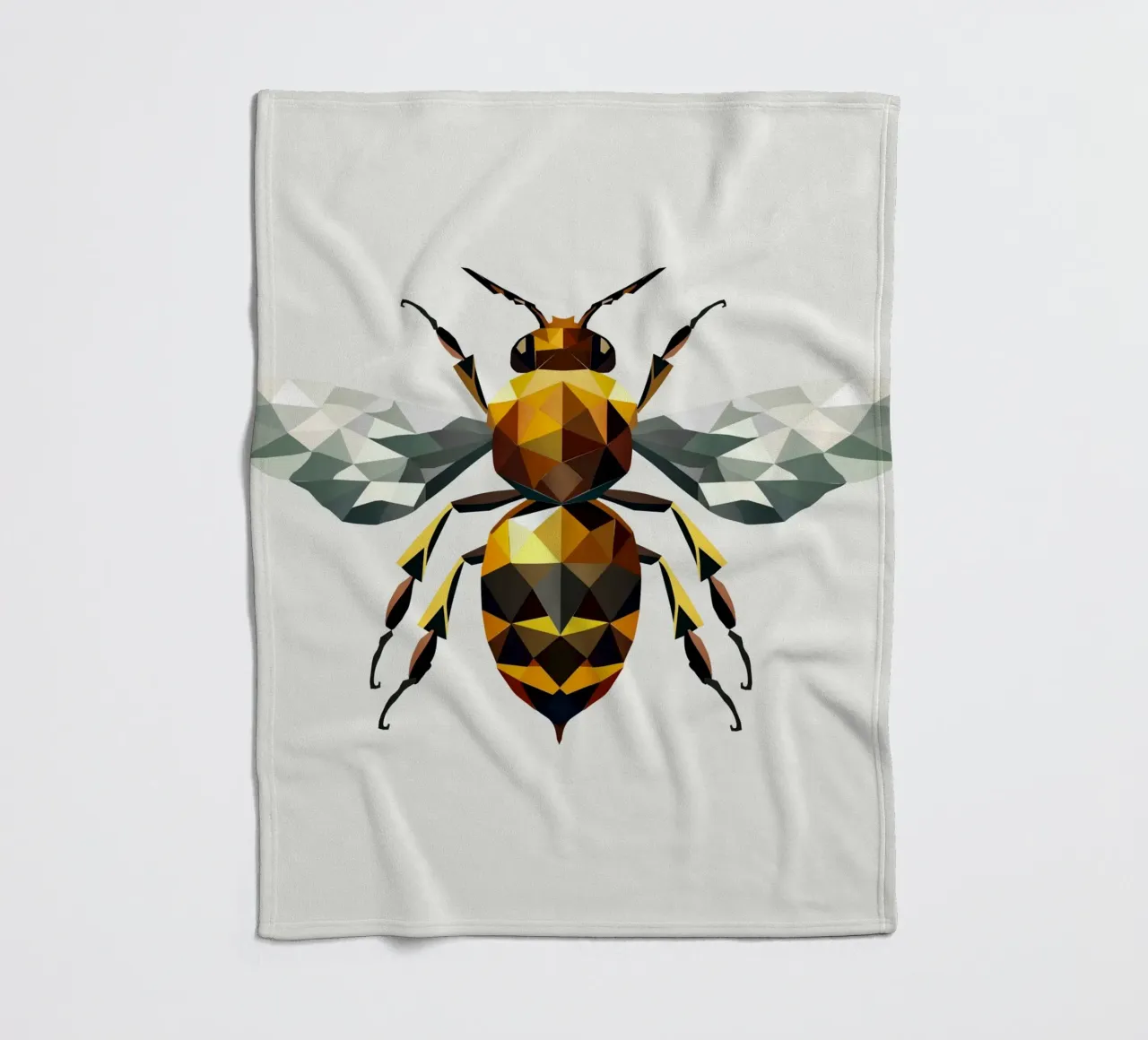 Polygonal bee - a symbol of diligence and elegance fleece blanket by namosh