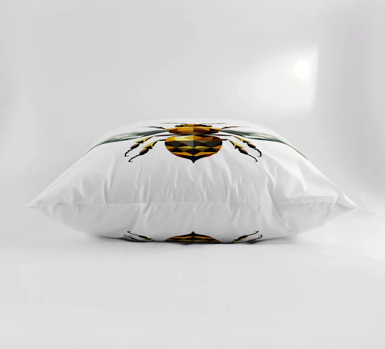 Polygonal bee - a symbol of diligence and elegance decorative cushion by namosh
