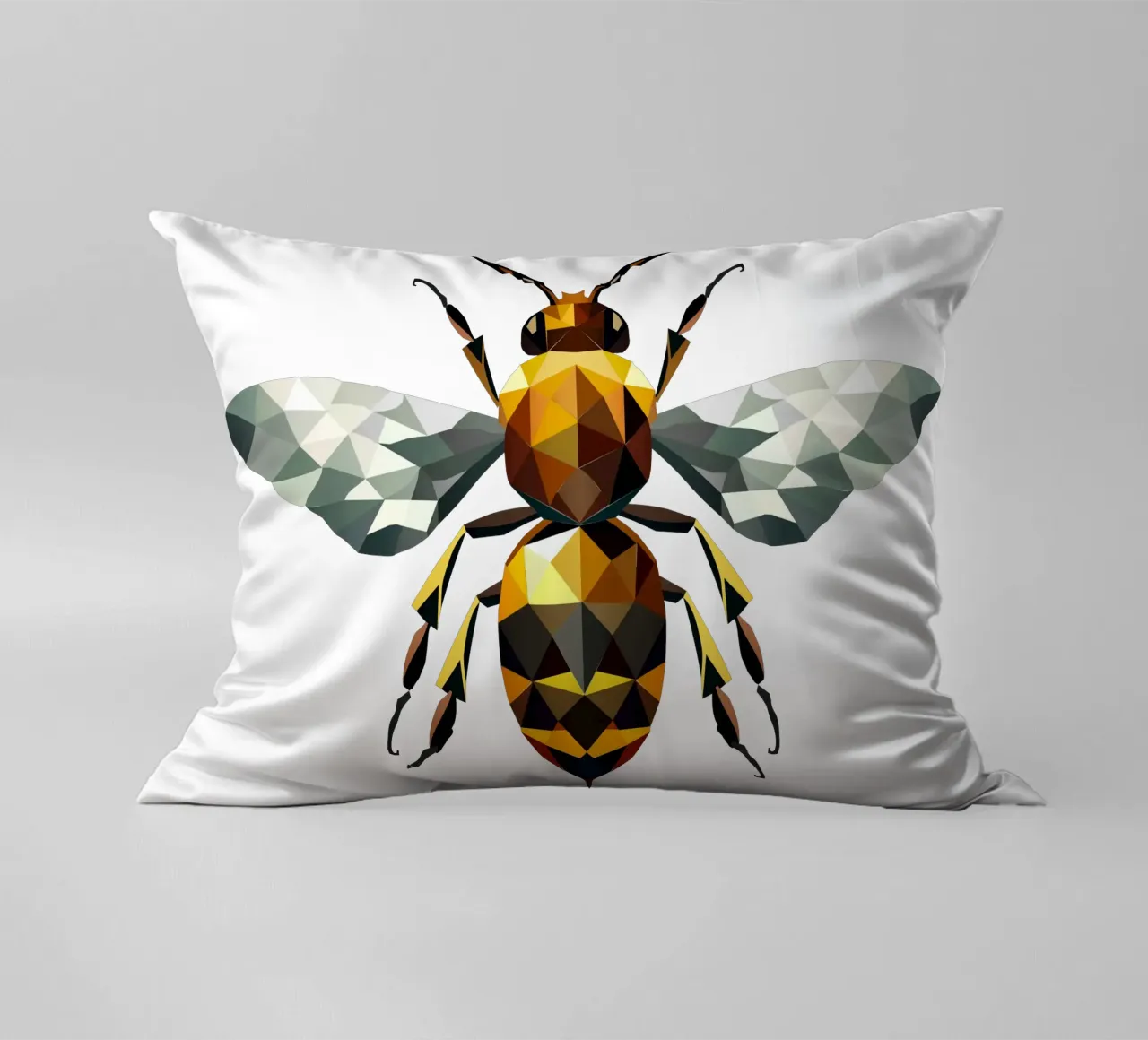 Polygonal bee - a symbol of diligence and elegance decorative cushion by namosh