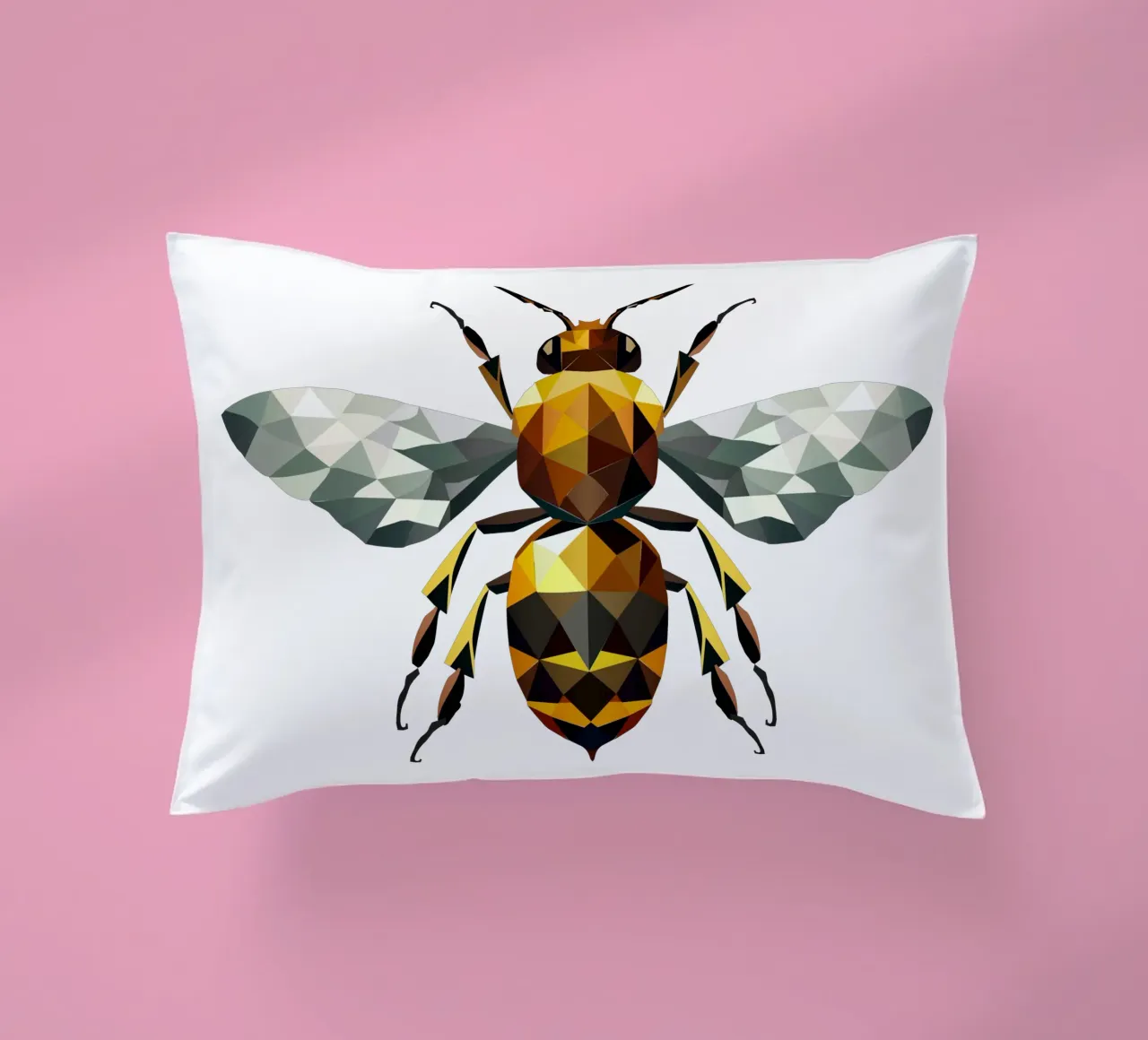 Polygonal bee - a symbol of diligence and elegance decorative cushion by namosh