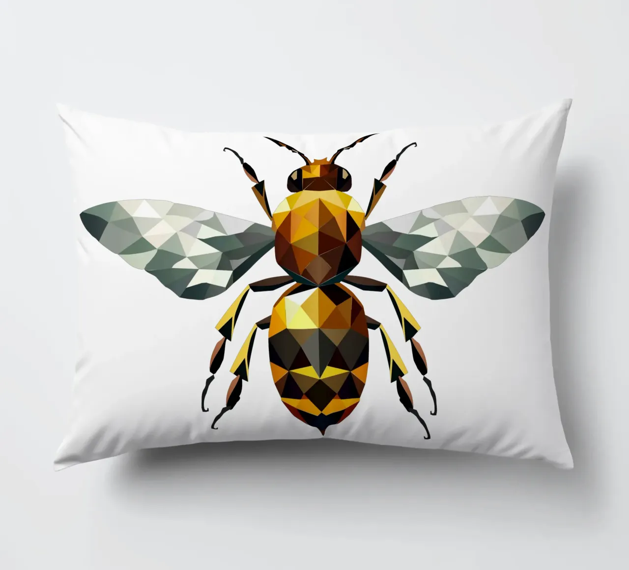 Polygonal bee - a symbol of diligence and elegance decorative cushion by namosh