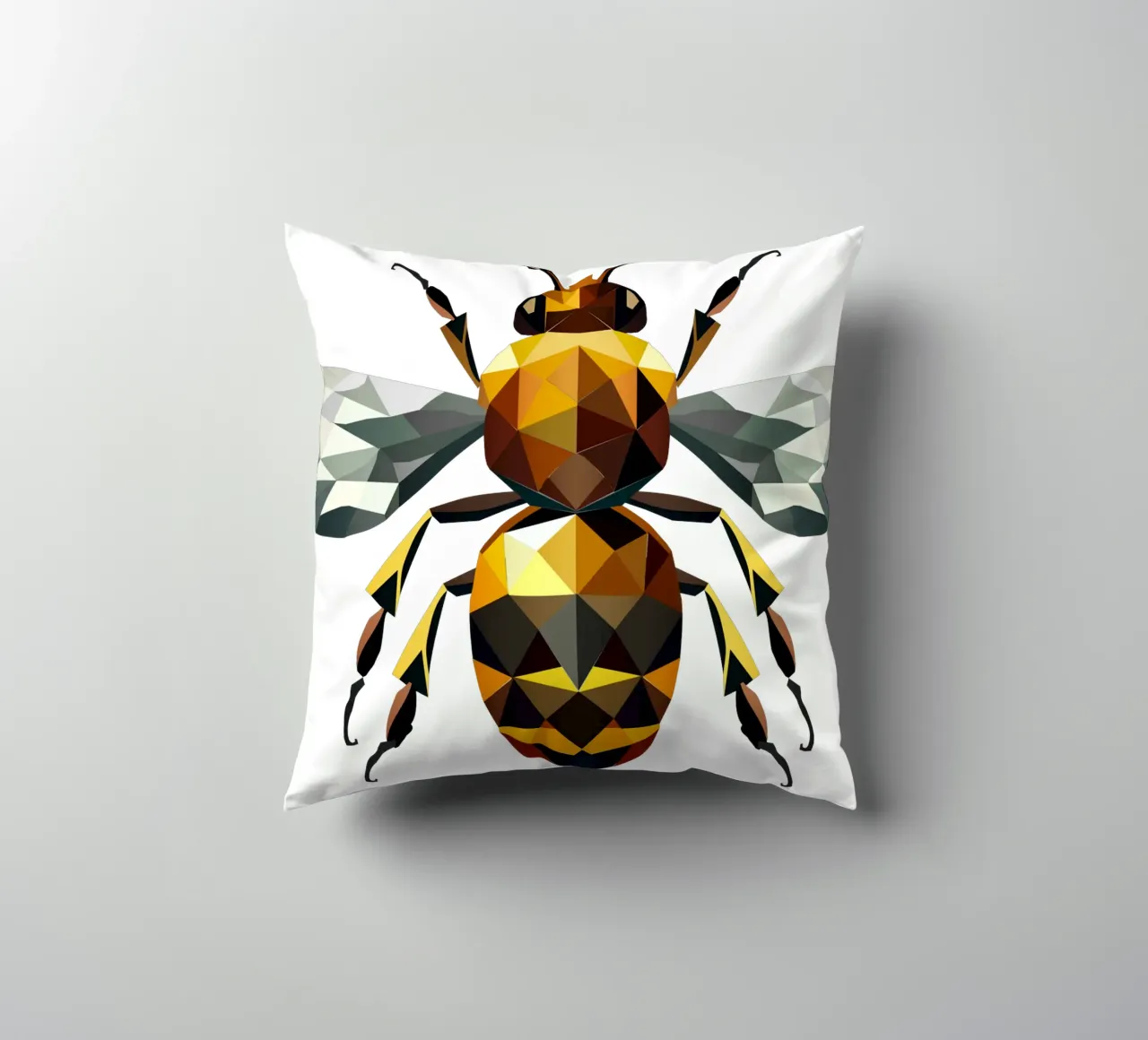 Polygonal bee - a symbol of diligence and elegance decorative cushion by namosh