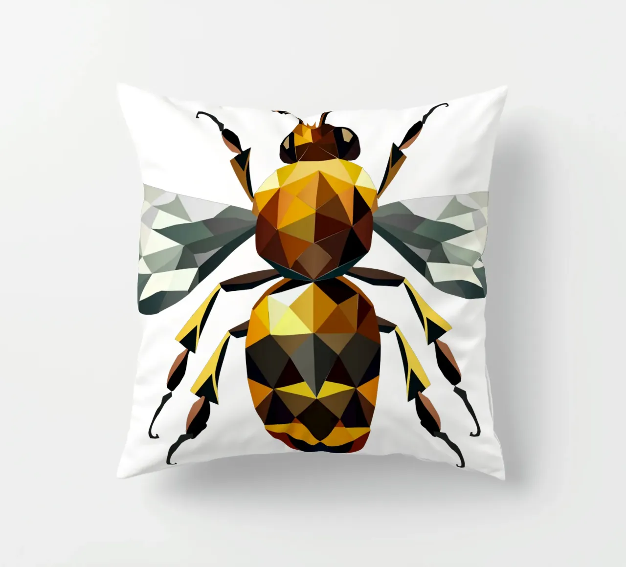 Polygonal bee - a symbol of diligence and elegance decorative cushion by namosh