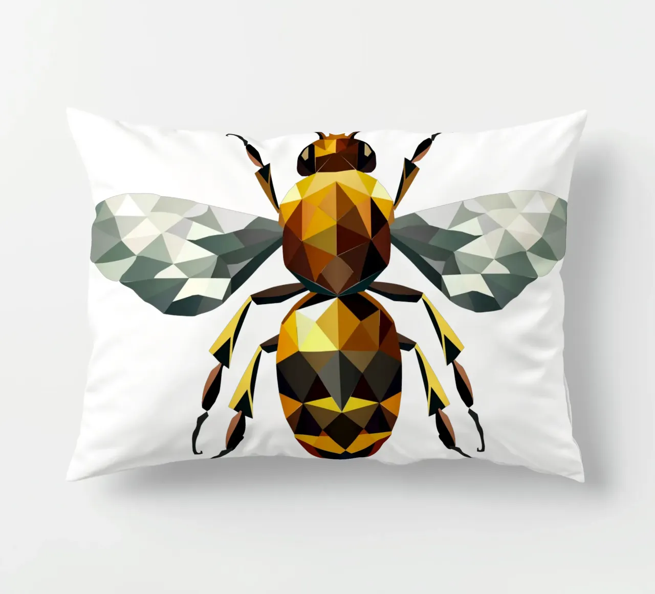 Polygonal bee - a symbol of diligence and elegance decorative cushion by namosh