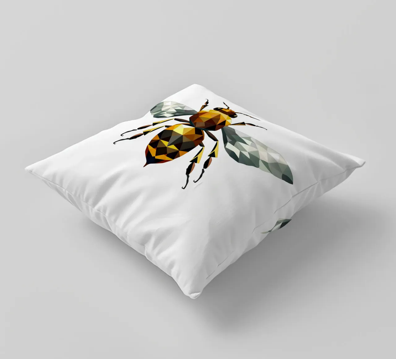 Polygonal bee - a symbol of diligence and elegance decorative cushion by namosh